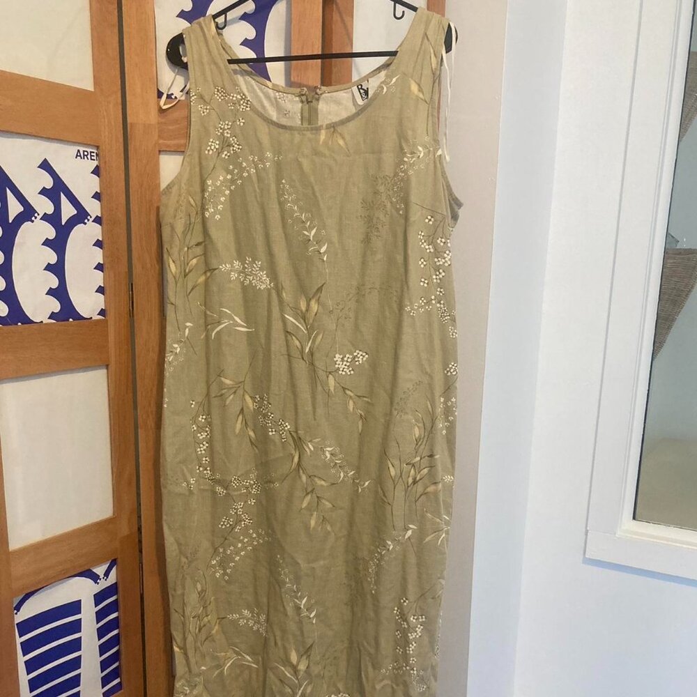 Sage floral maxi tank dress